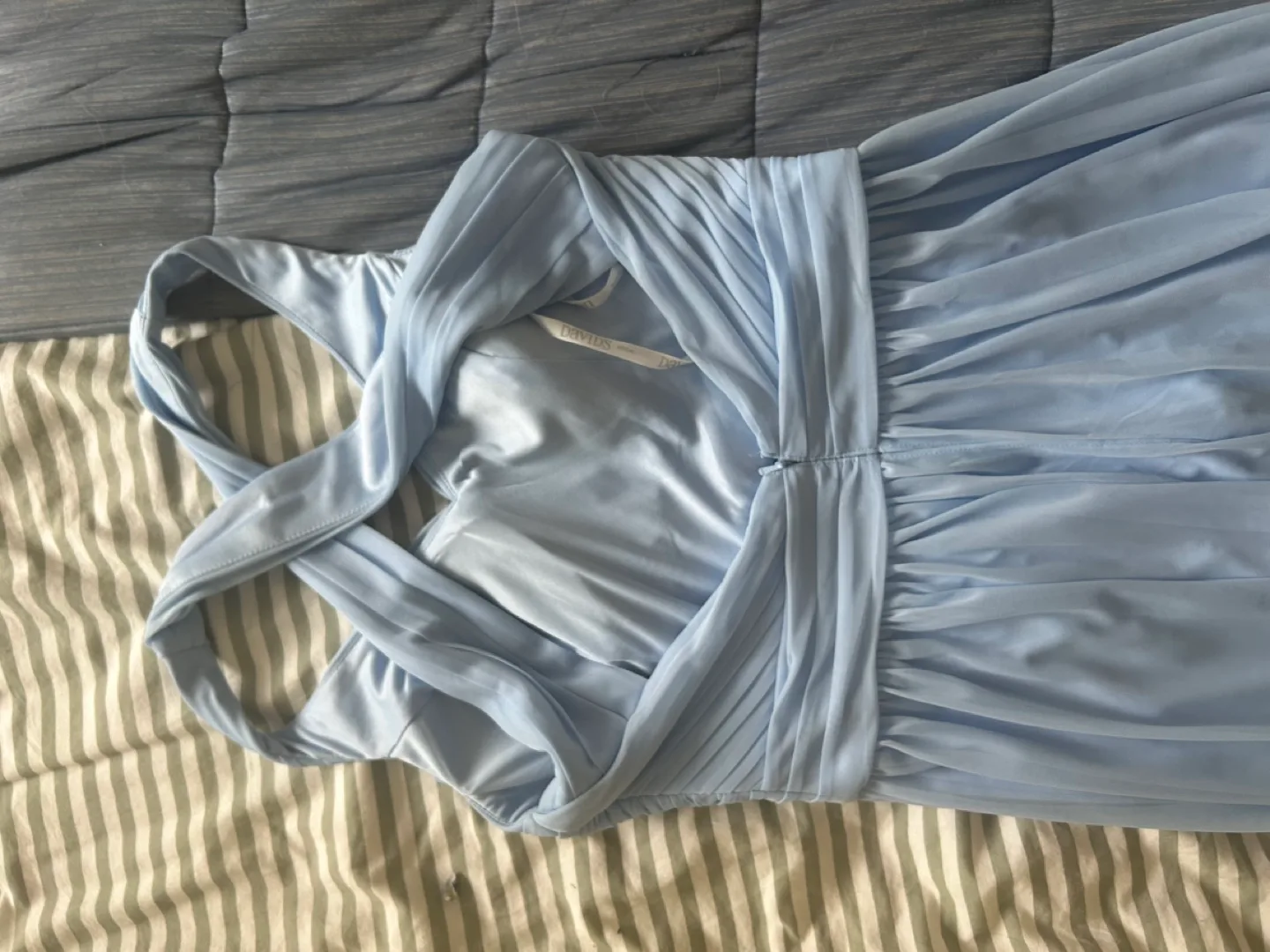 Light Blue David’s Bridal Bridesmaid Maxi Dress image indicator(2)