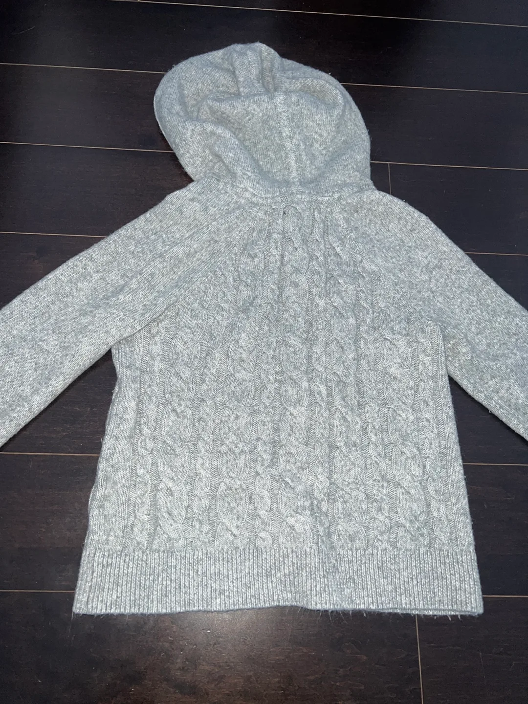 Abercrombie & Fitch Grey Cable Knit Hoodie - XXS image indicator(3)
