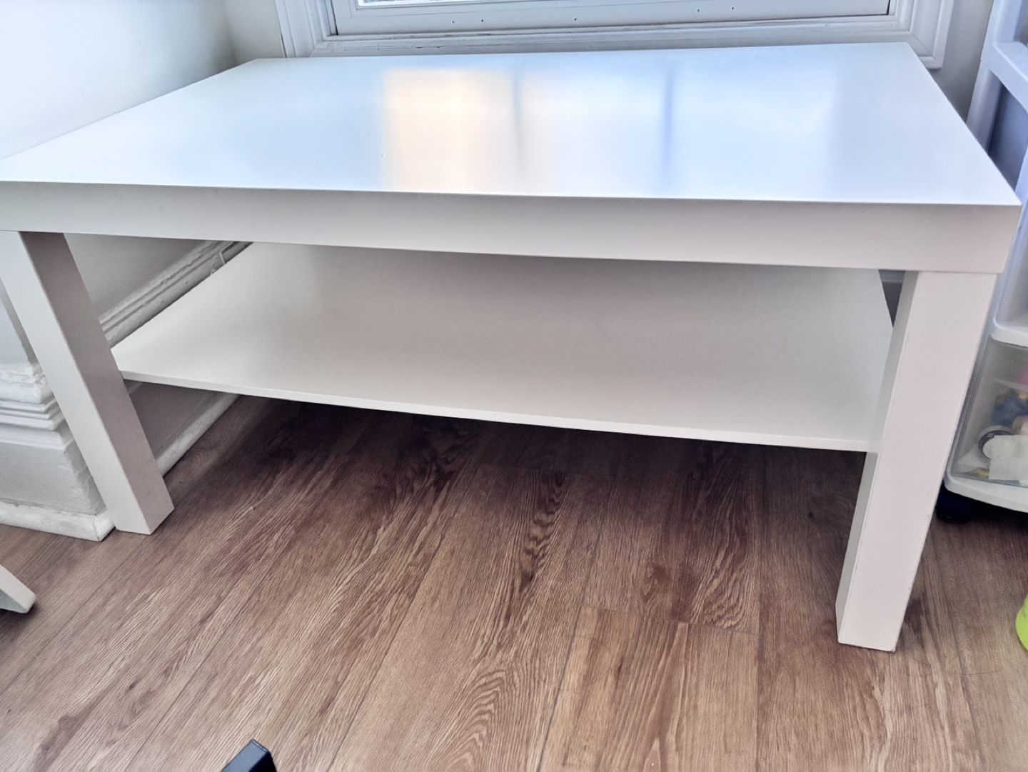 White Table with Shelf - photo 4