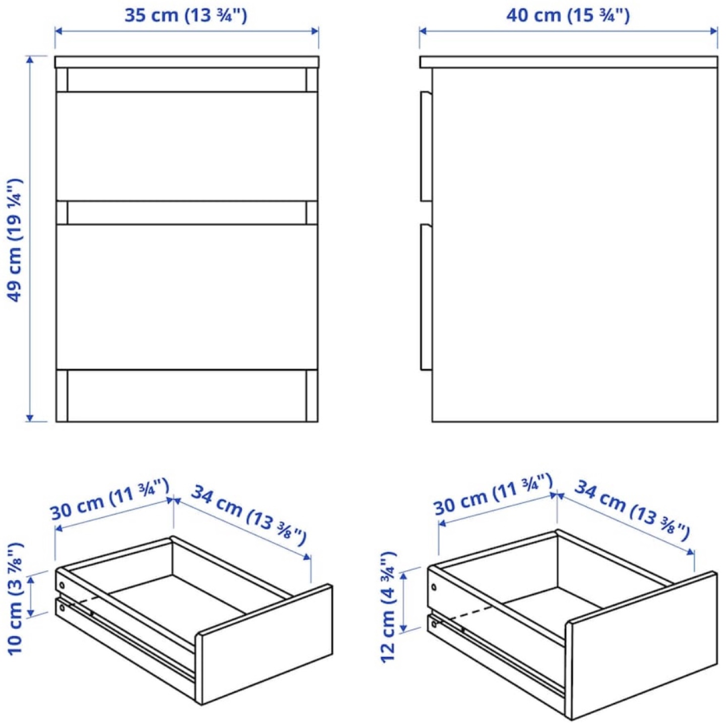 IKEA Kullen Two-Drawer Chest - Dark Brown - photo 3