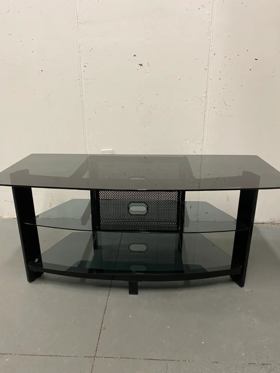 Black Glass TV AV Stand console (easily disassembled) thumbnail