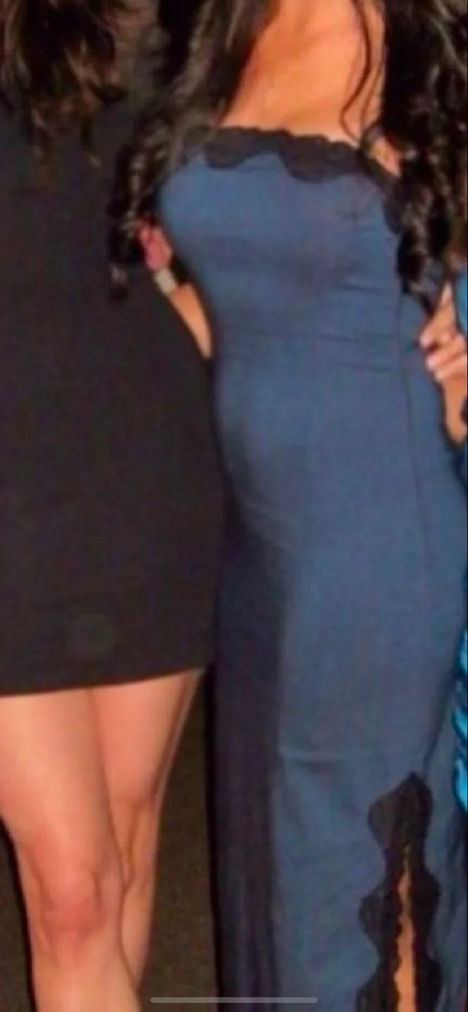 Le Chateau Navy Blue maxi Dress Size Small image indicator(4)