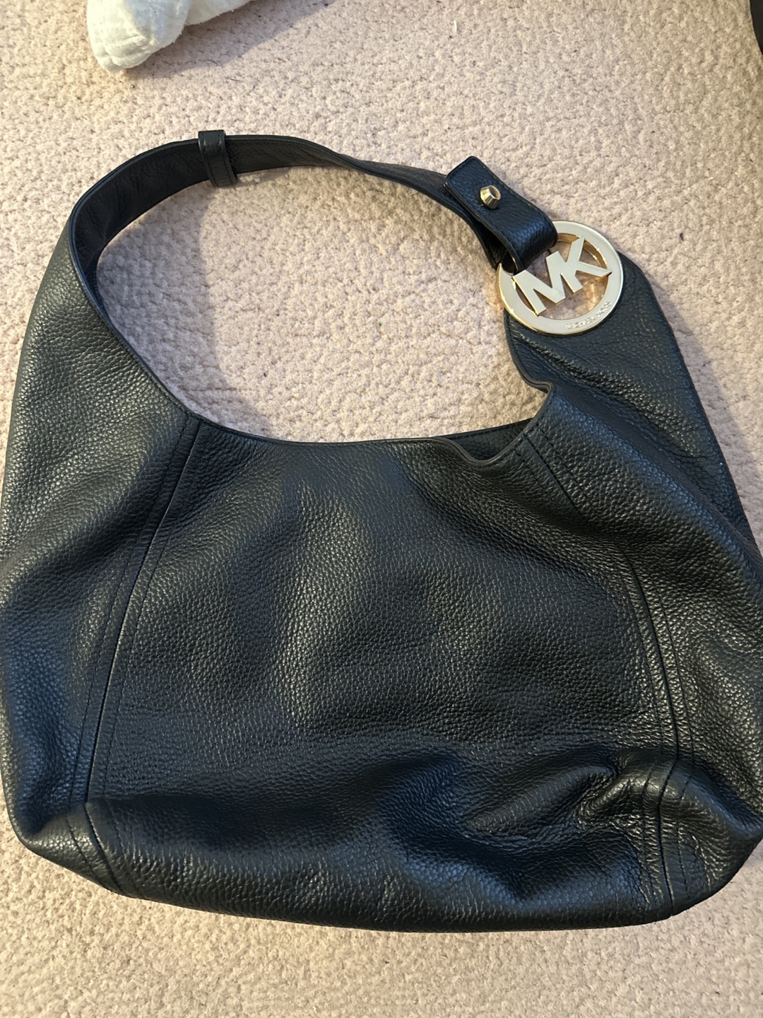 Michael Kors Black Leather Hobo Bag