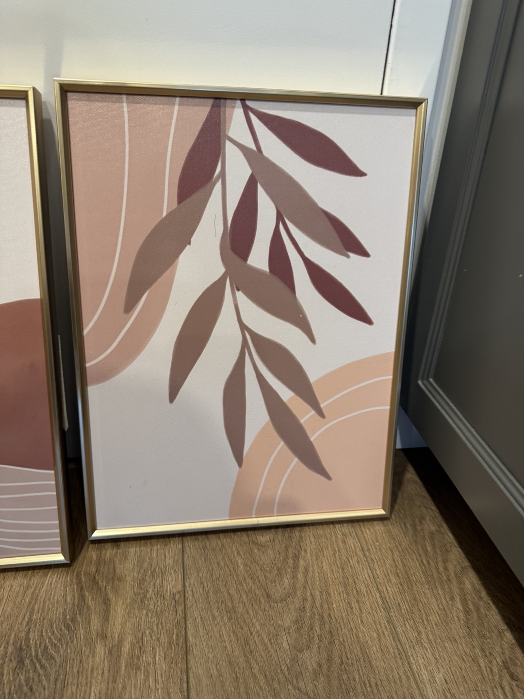 Set of 3 Abstract Wall Art Prints with Gold Frames - photo 4