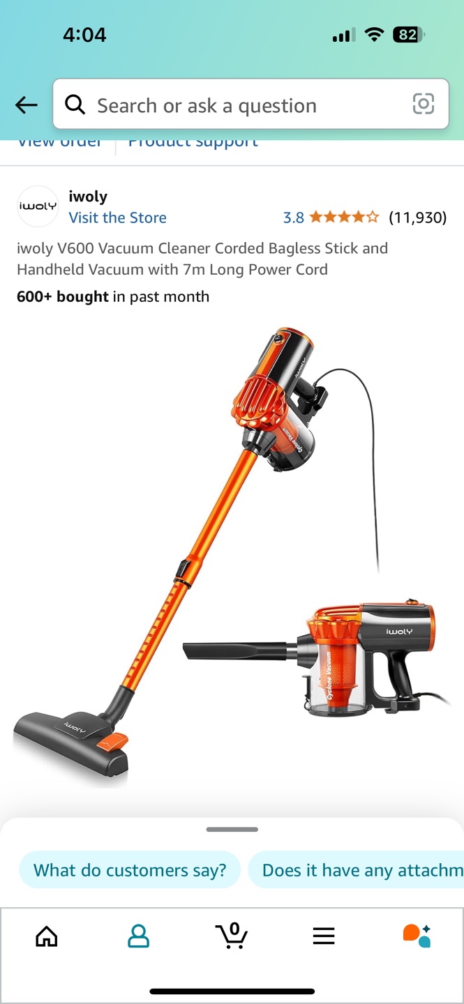 iwoly V600 Cordless Bagless Stick Vacuum Cleaner