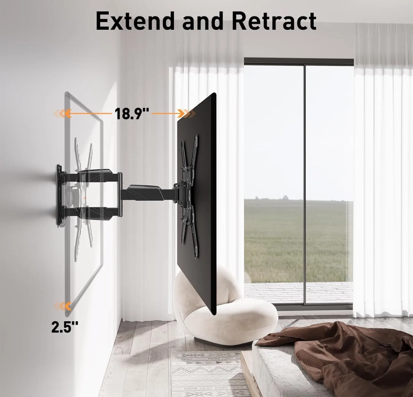 New  Full-Motion TV Wall Mount - Extendable & Tilting image indicator(2)
