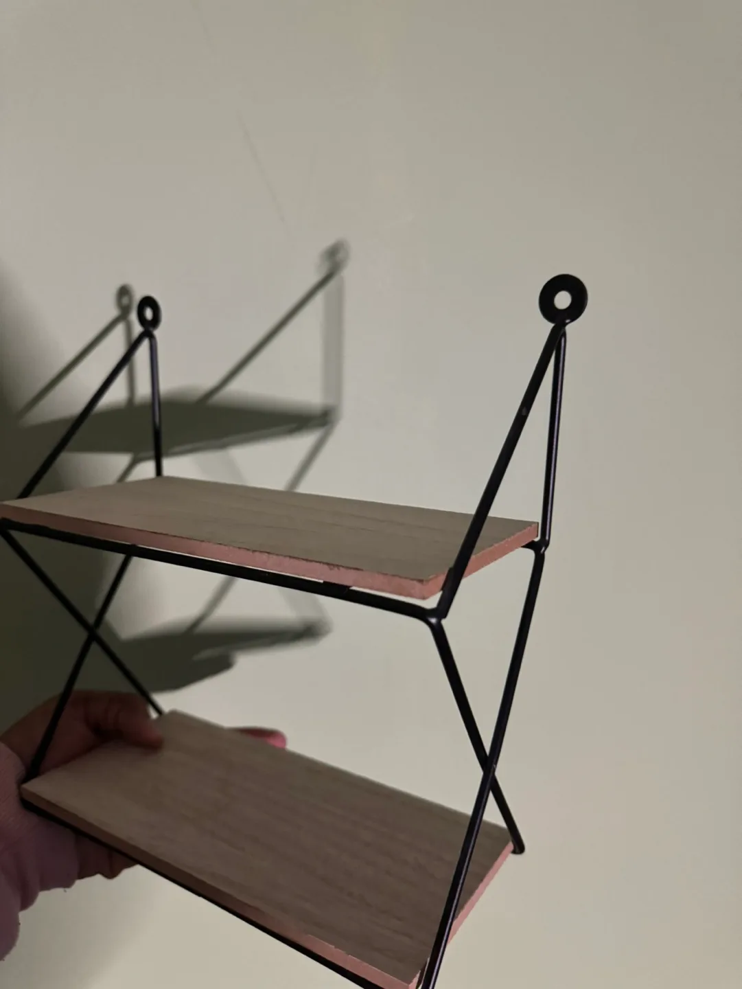 Two-Tiered Mini Table Shelf - Geometric Design image indicator(3)