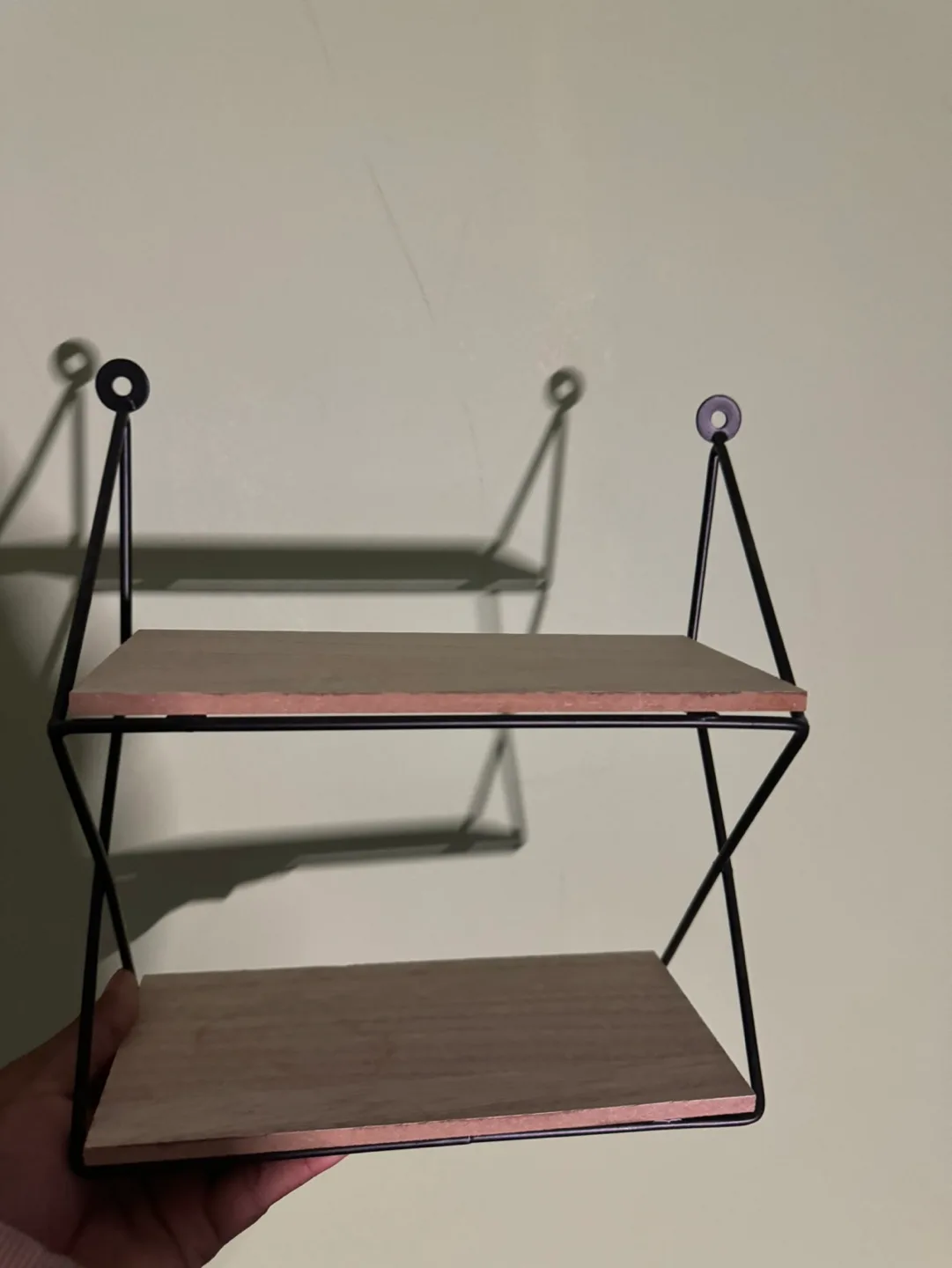 Two-Tiered Mini Table Shelf - Geometric Design image indicator(2)
