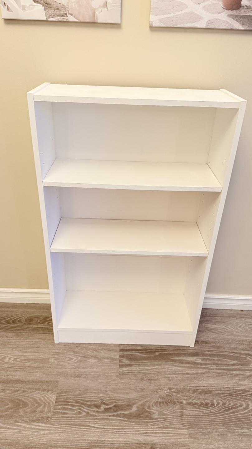 White 3-shelf bookcase - photo 2