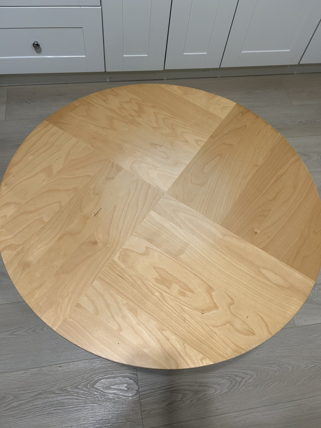 Round Wooden Coffee Table with Lower Shelf - photo 2