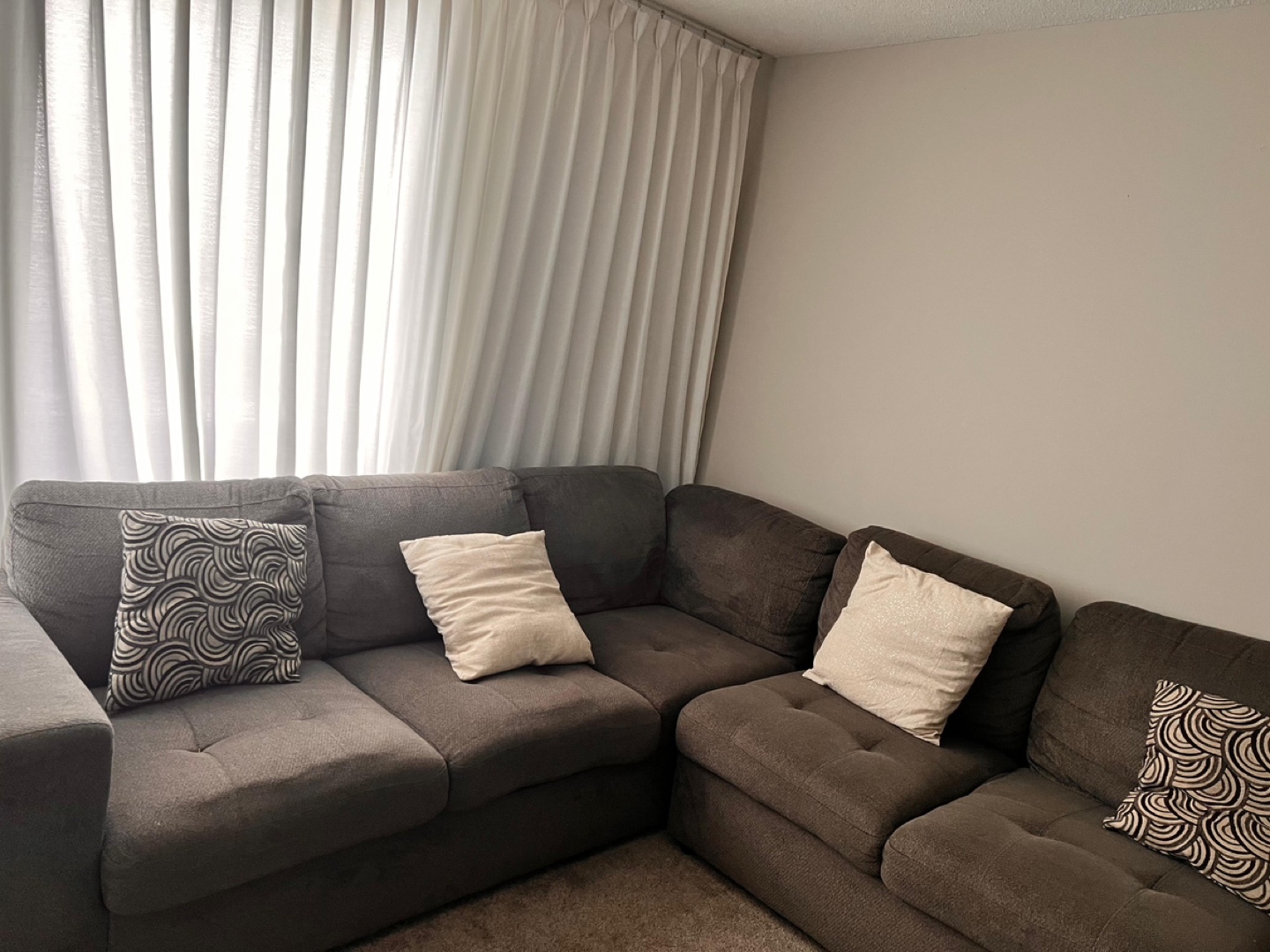 Dark Grey L-Shaped Sectional Sofa - photo 2