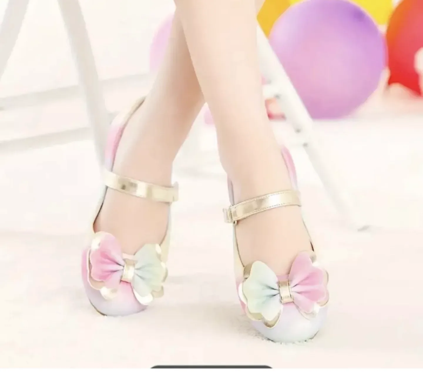 Girls' Rainbow Bow Flats, Size 3.5 image indicator(2)