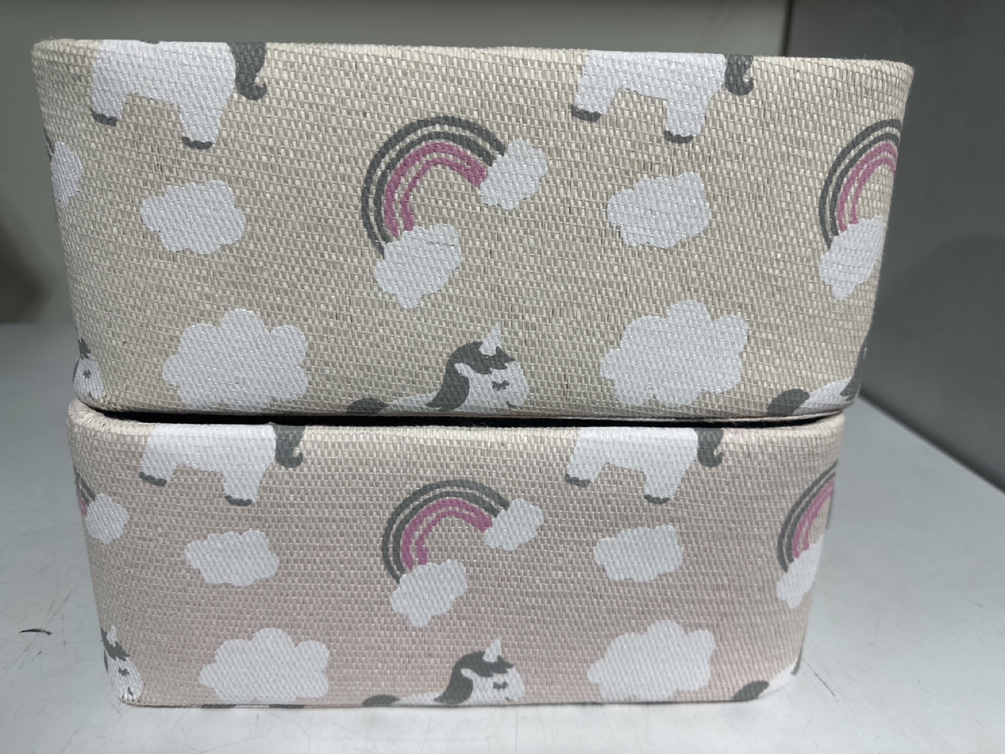 Cute Unicorn & Rainbow Storage Bins