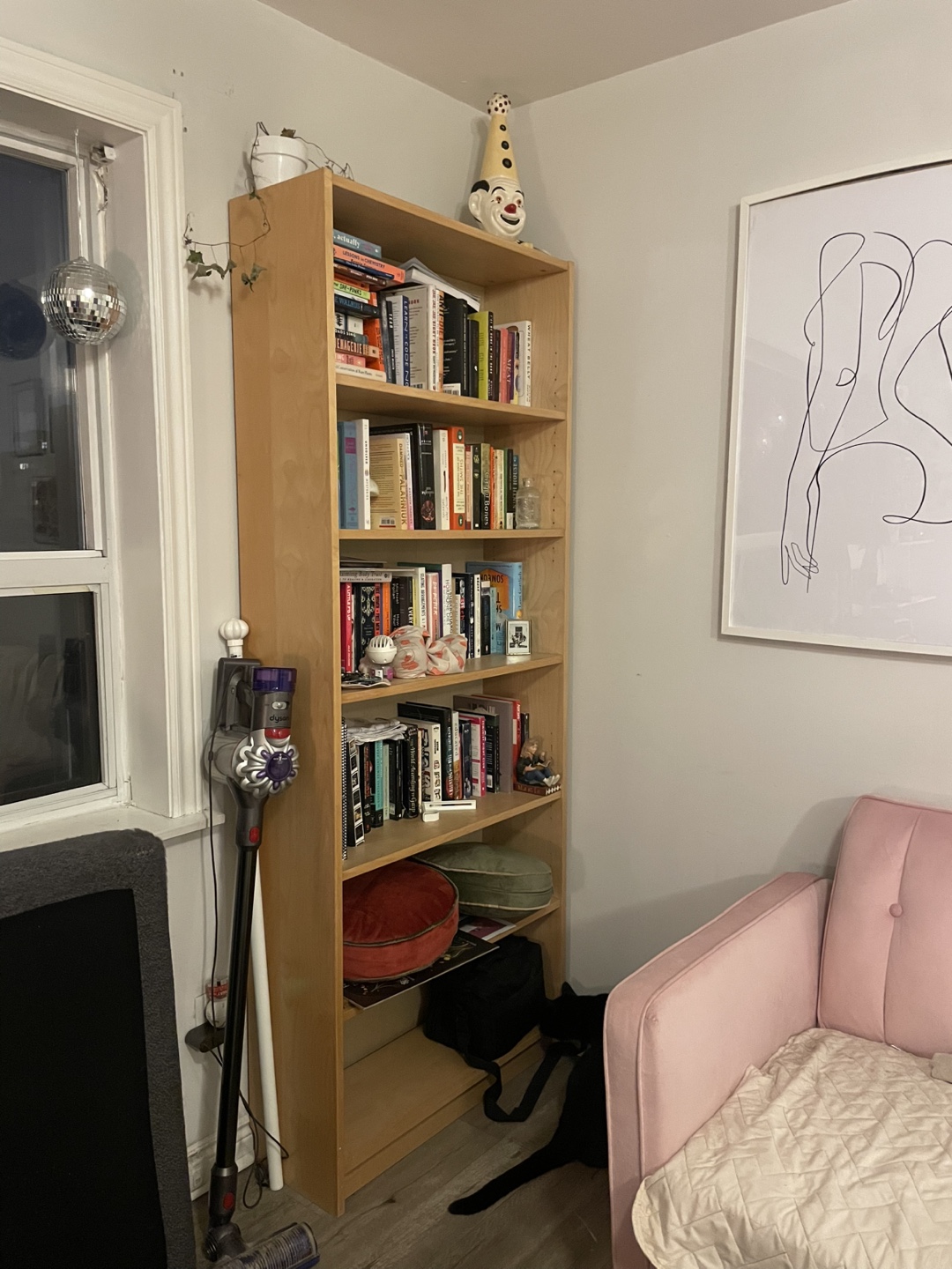 Tall Wooden Bookshelf