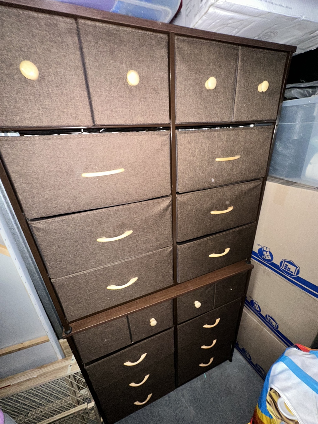 Brown Fabric Drawer Set