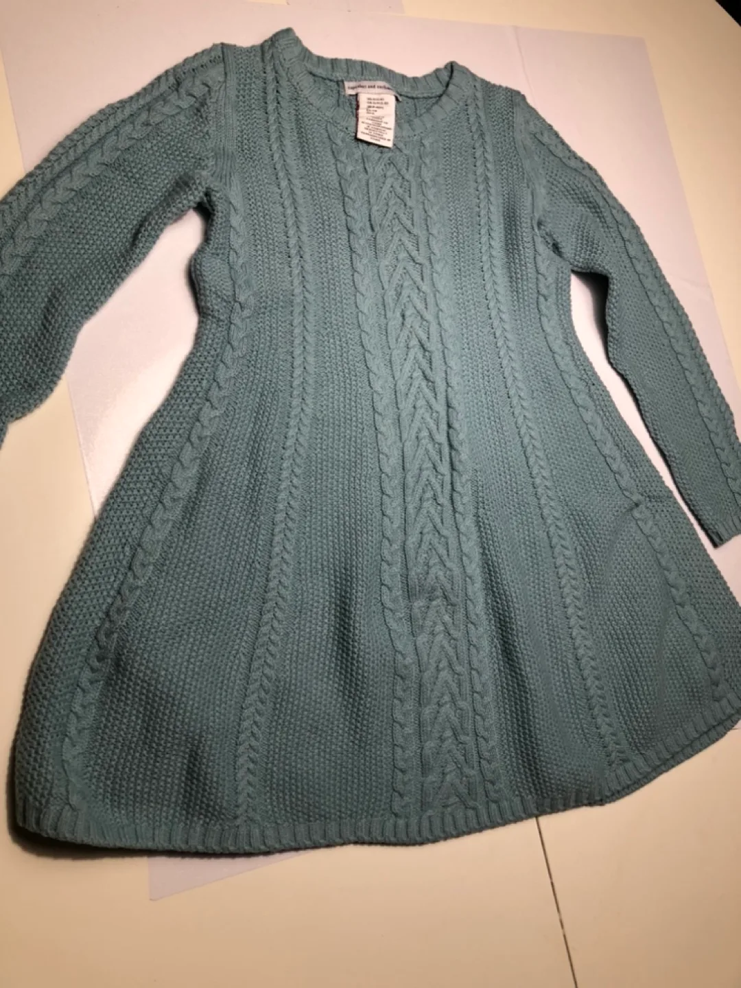 Cupcakes and Cashmere Girls' Cable Knit Sweater Dress Size 6 image indicator(6)