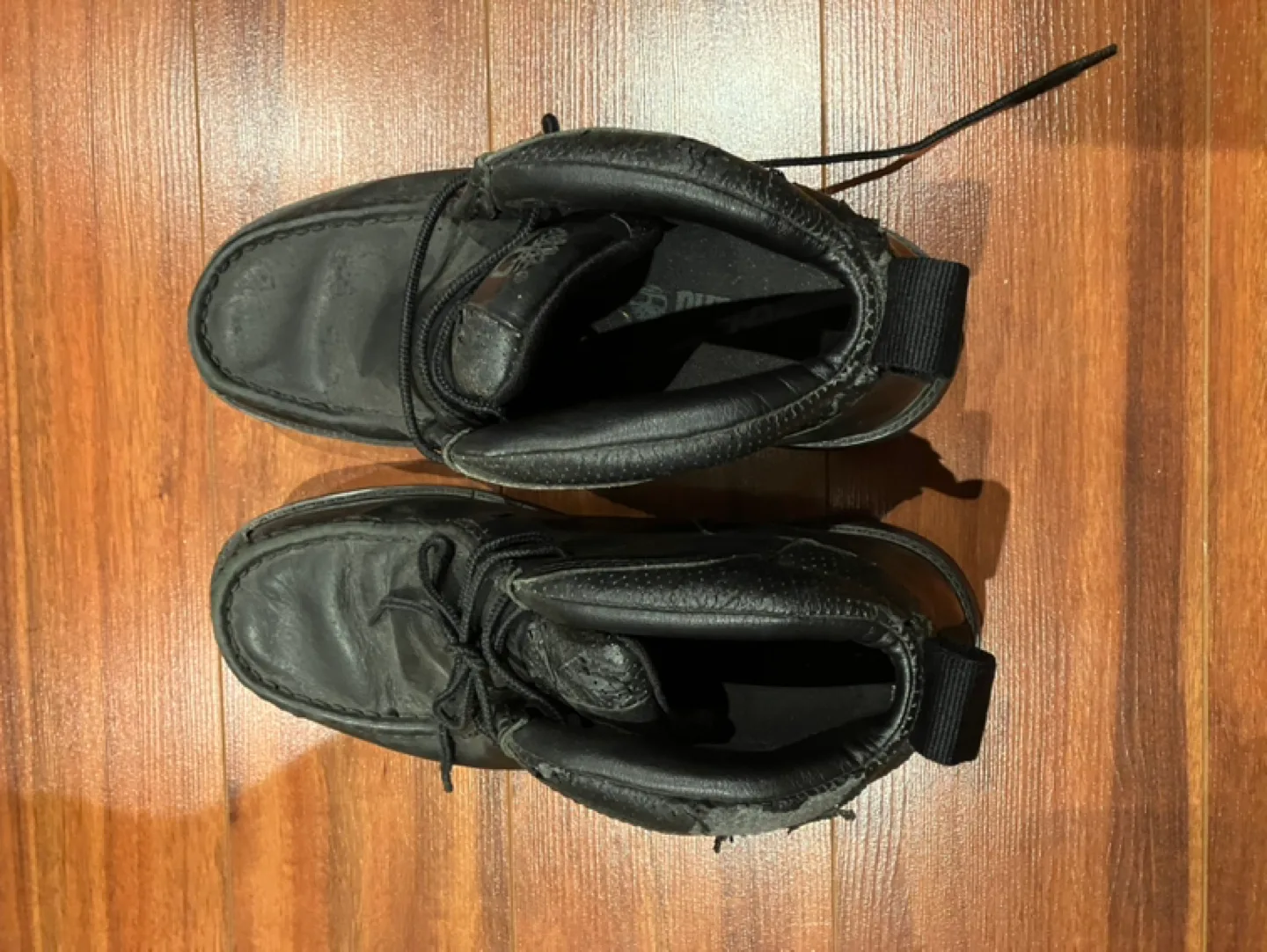 Men's Timberland Black Leather Boots - Size 10M image indicator(4)