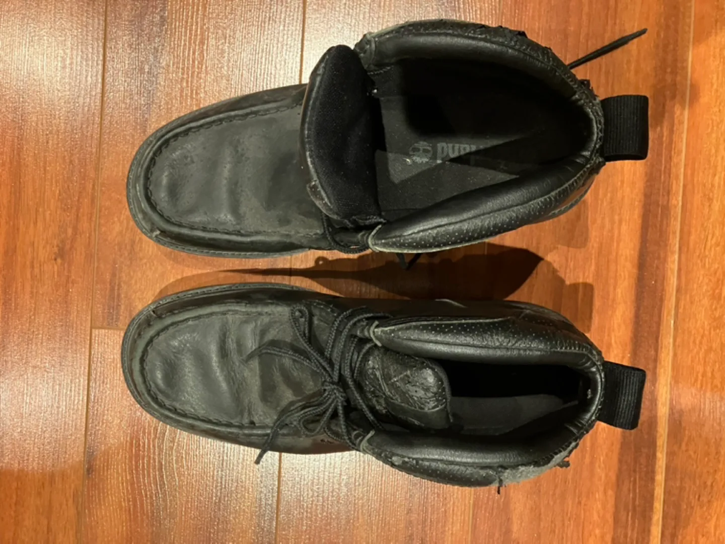 Men's Timberland Black Leather Boots - Size 10M image indicator(3)