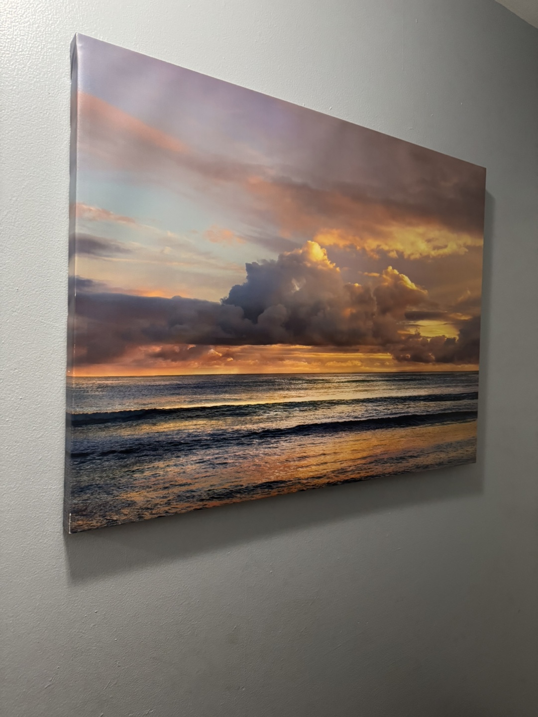 Sunset Ocean Canvas Wall Art 40 in long 30 in tall