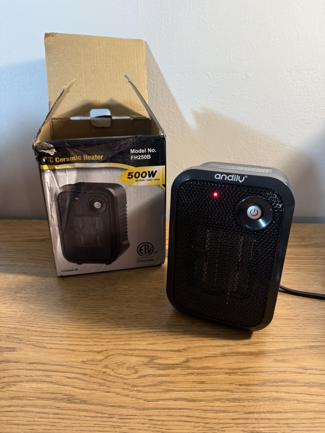 Andily 500W PTC Ceramic Space Heater - Model FH250B