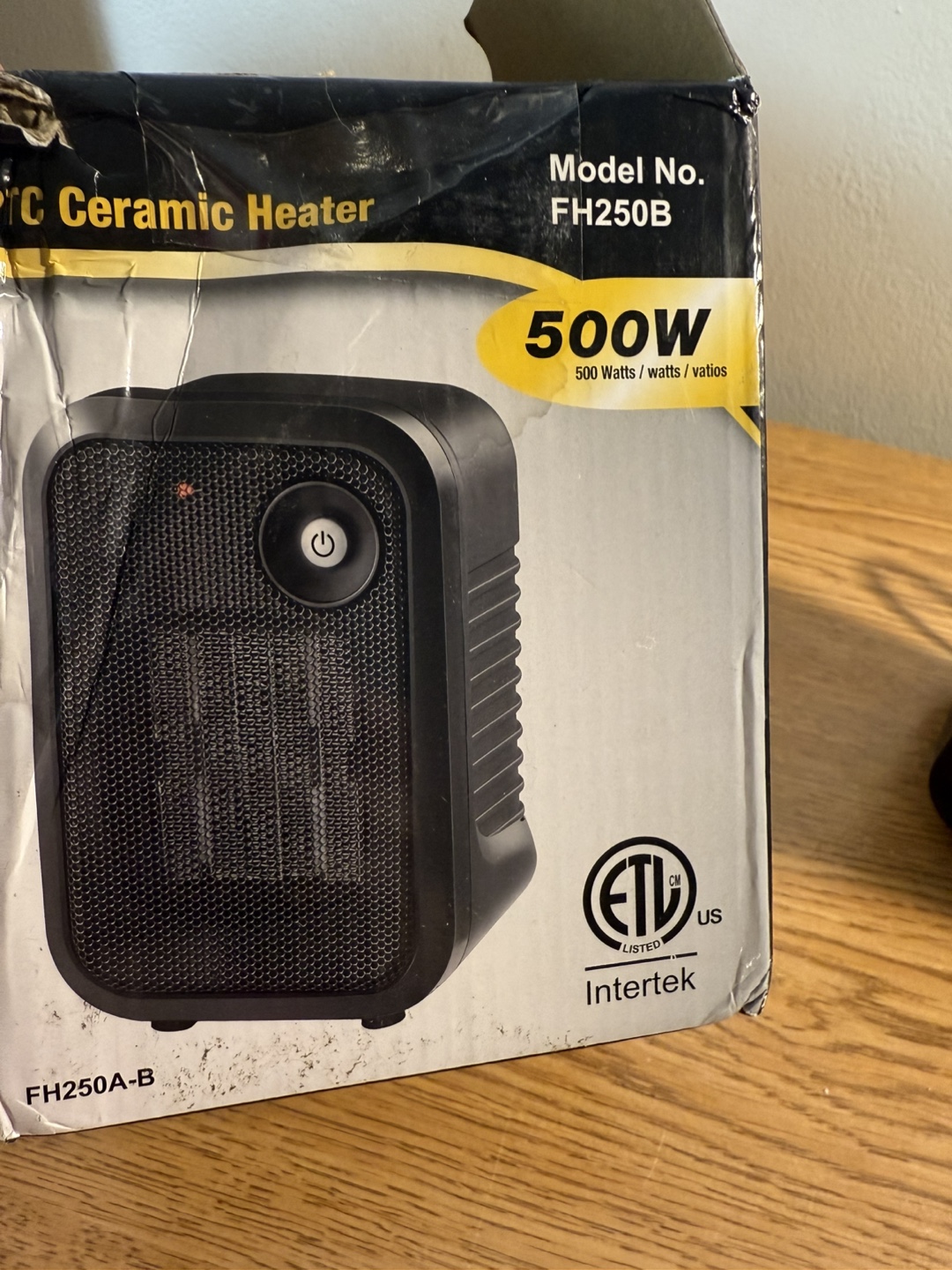 Andily 500W PTC Ceramic Space Heater - Model FH250B - photo 2