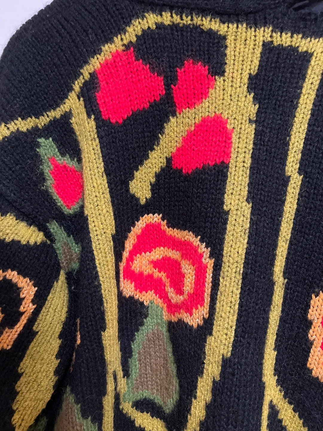 Vintage Floral Knit Cardigan from England image indicator(5)