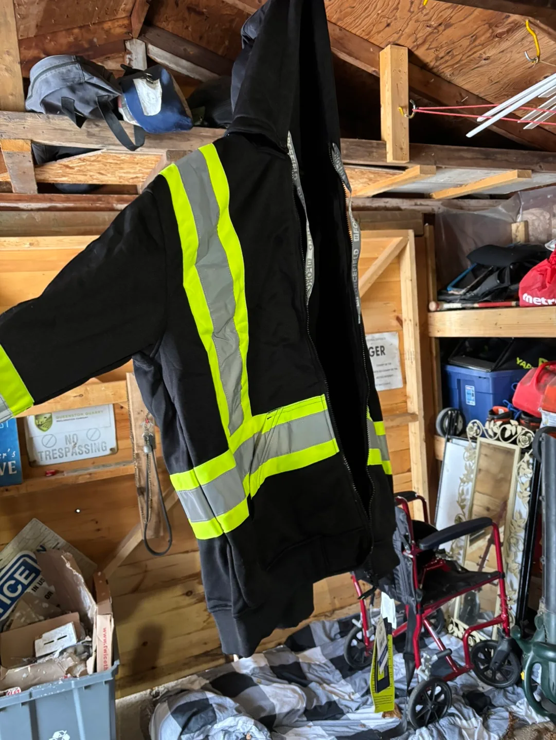 Black Safety Hoodie with Reflective Tape - Size Large image indicator(2)