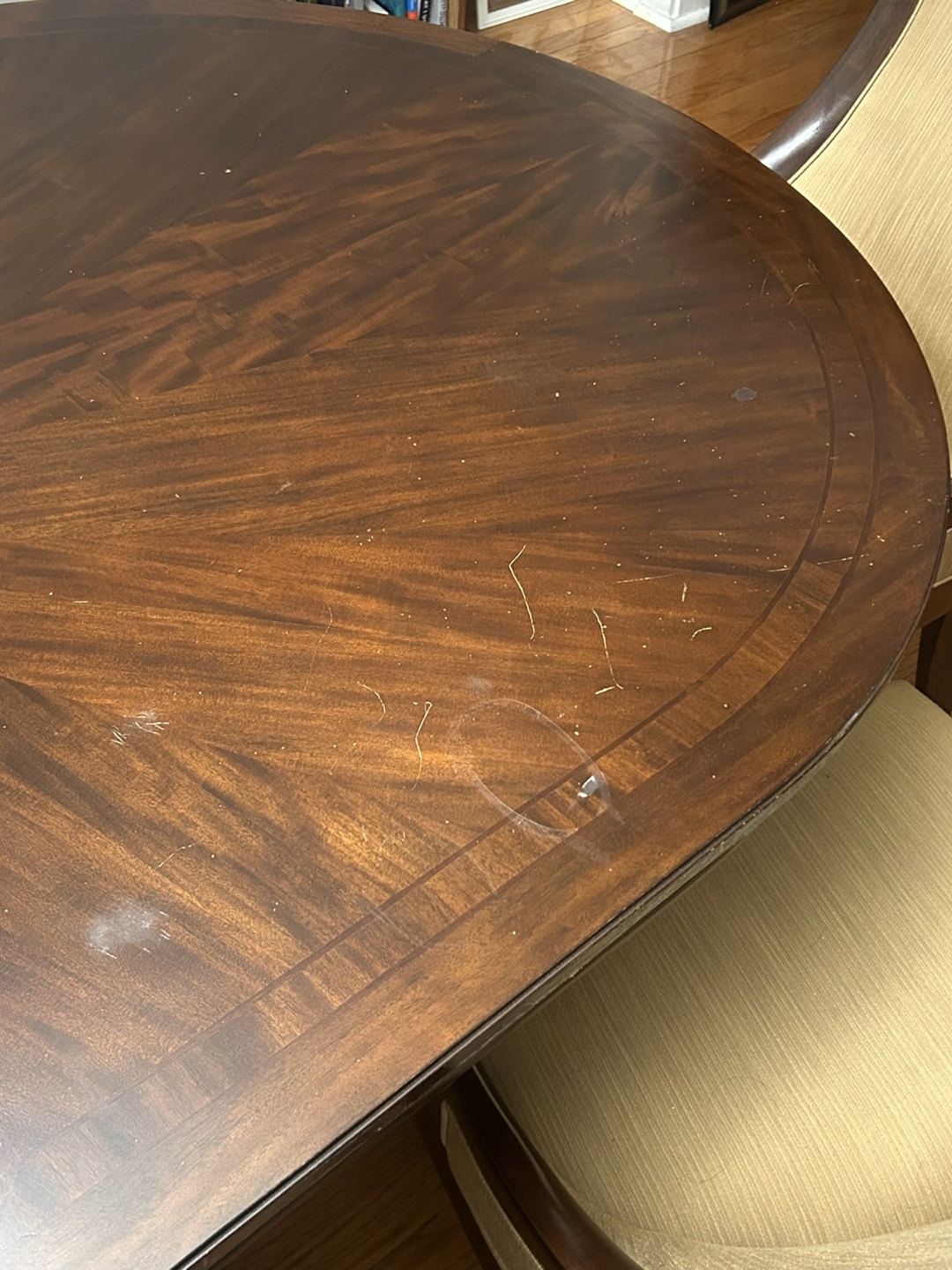 7-Piece Dining Set with Oval Table and Beige Chairs - photo 2