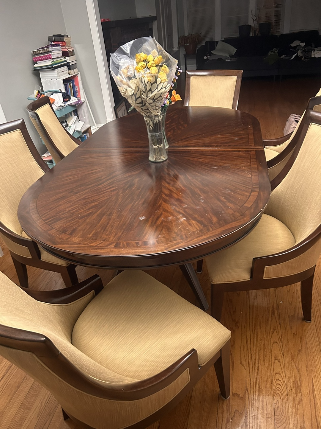 7-Piece Dining Set with Oval Table and Beige Chairs - photo 4
