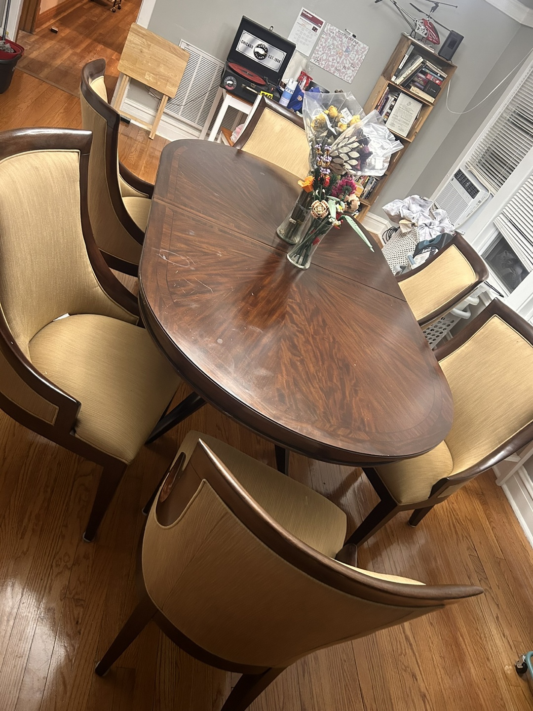 7-Piece Dining Set with Oval Table and Beige Chairs - photo 3