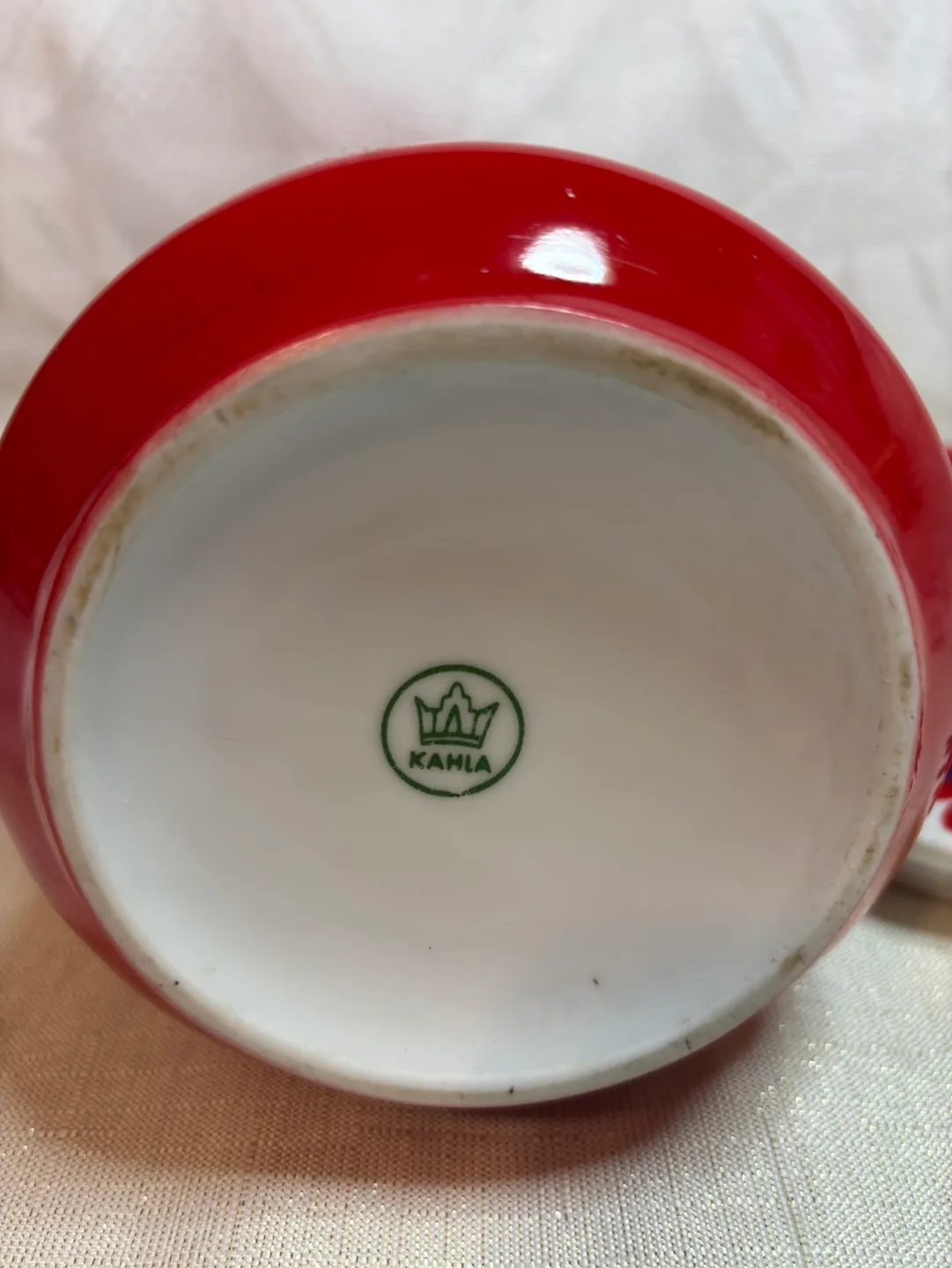 KAHLA - Vintage Red Tea or Coffee Pot with Floral Lid image indicator(6)