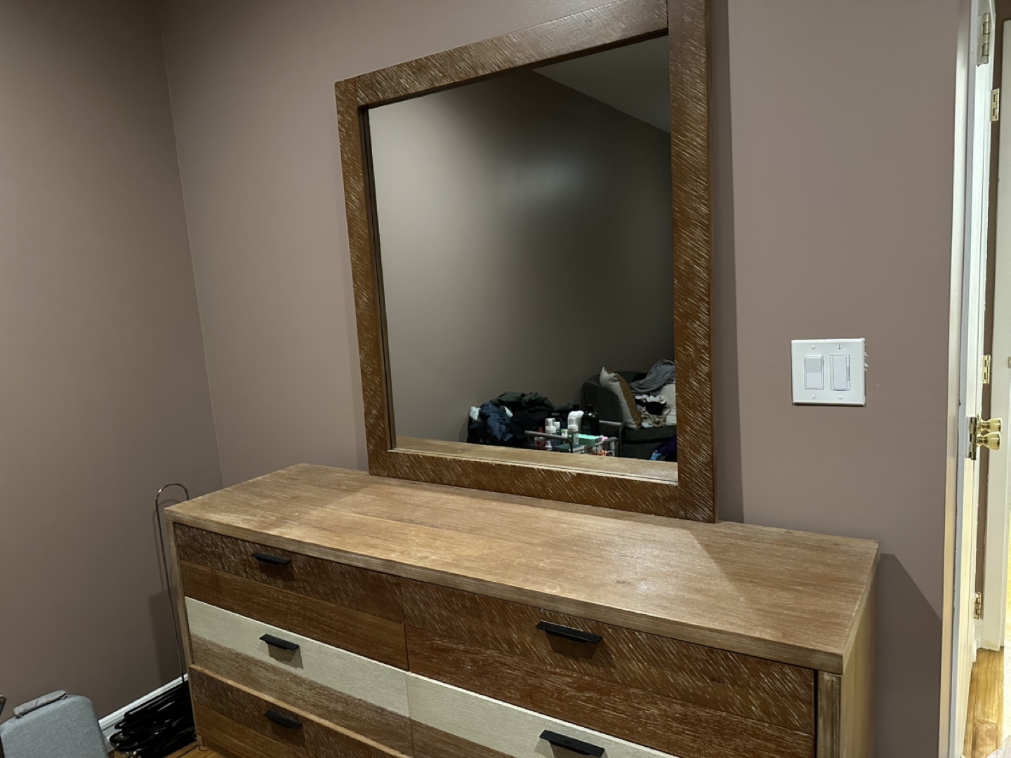 Wood Dresser with Mirror