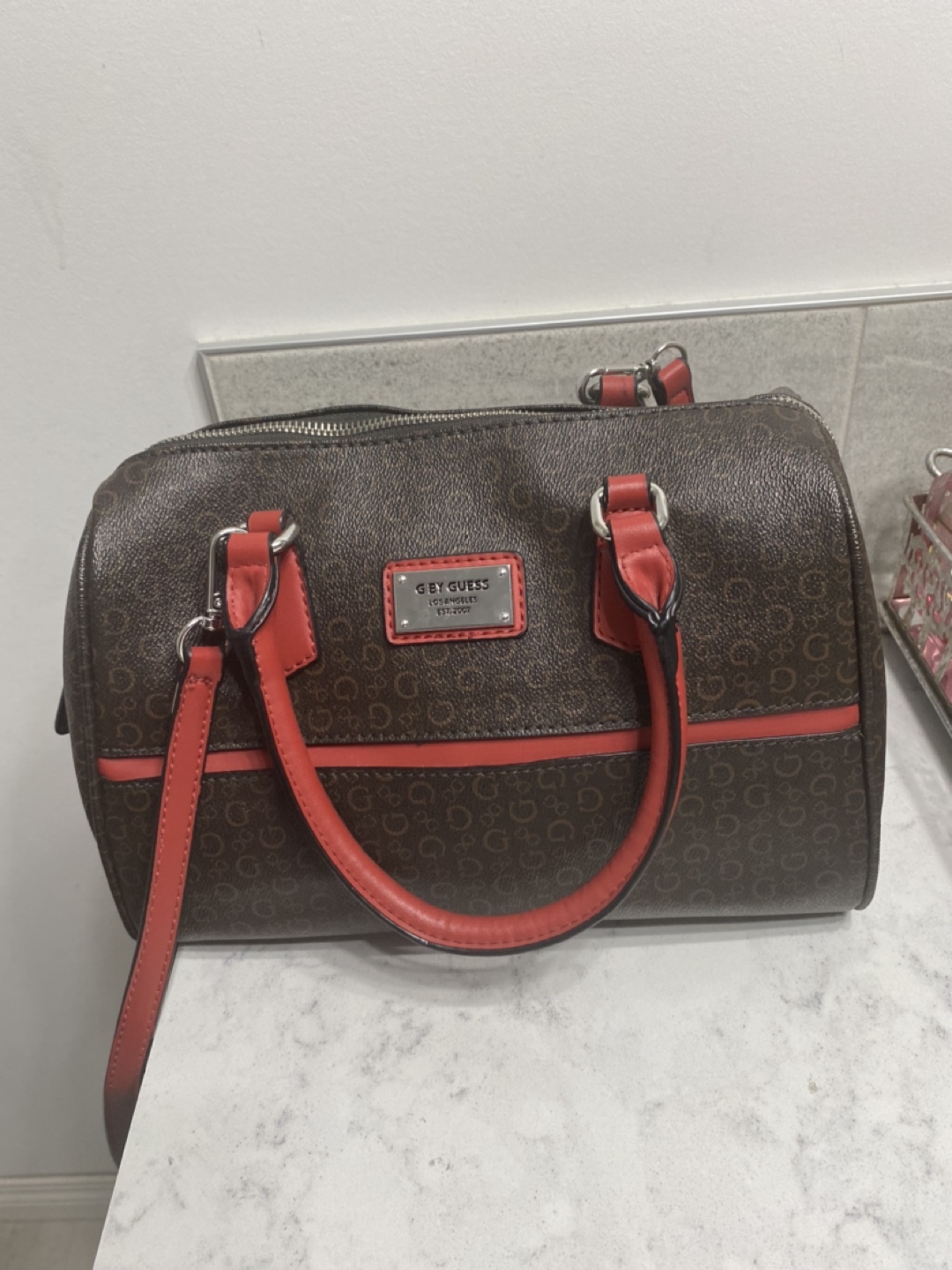 Guess Brown and Red Handbag - photo 2
