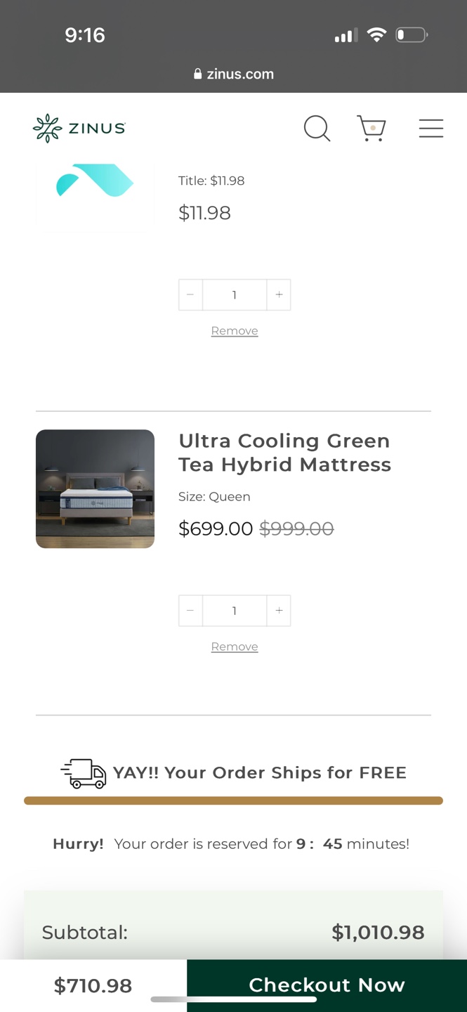 Queen Zinus Ultra Cooling Green Tea Hybrid Mattress - photo 4