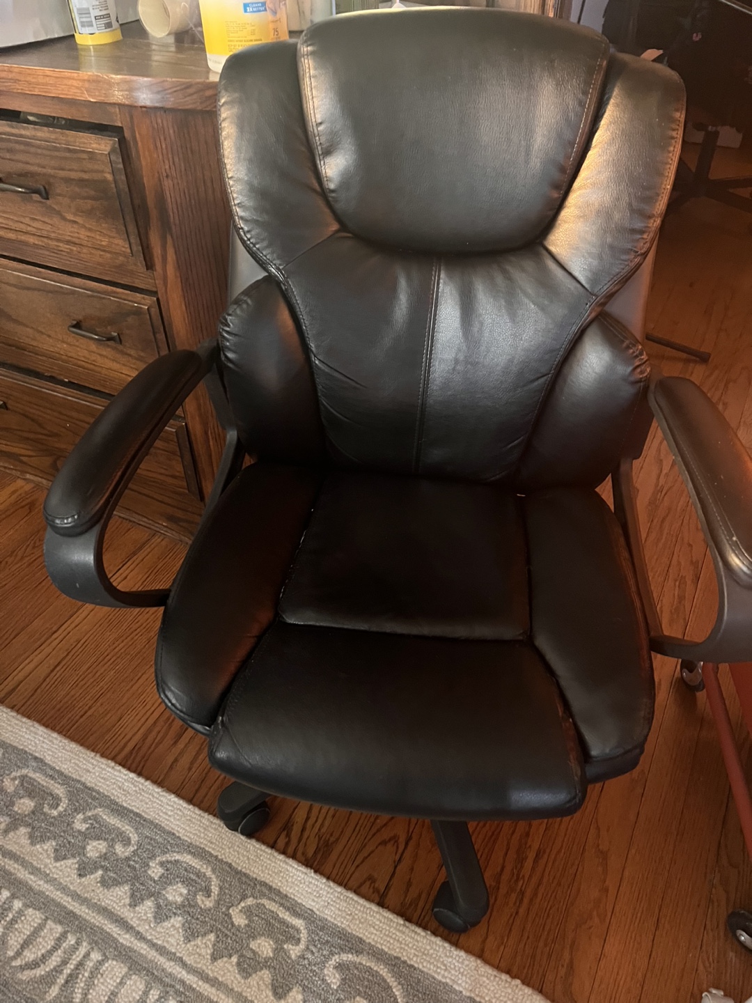 Black Leather Office Chair #freecycle