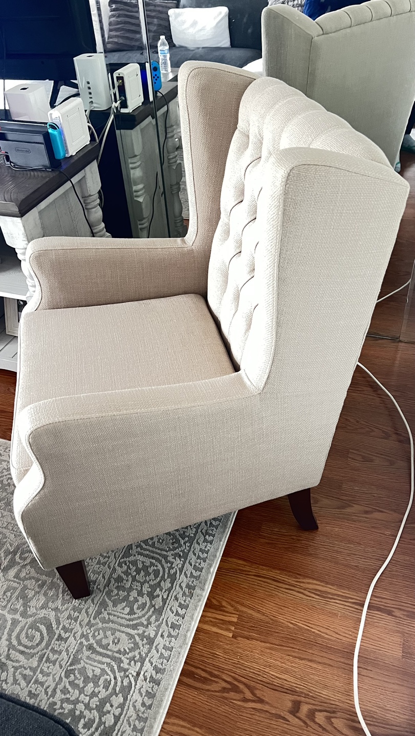Beige Wingback Accent Chair Overstock - OBO - photo 2