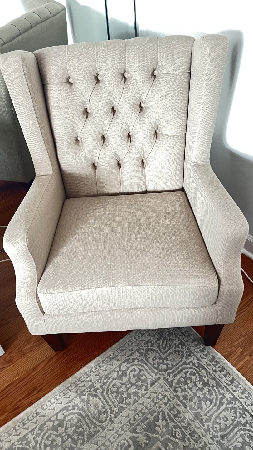 Beige Wingback Accent Chair Overstock - OBO