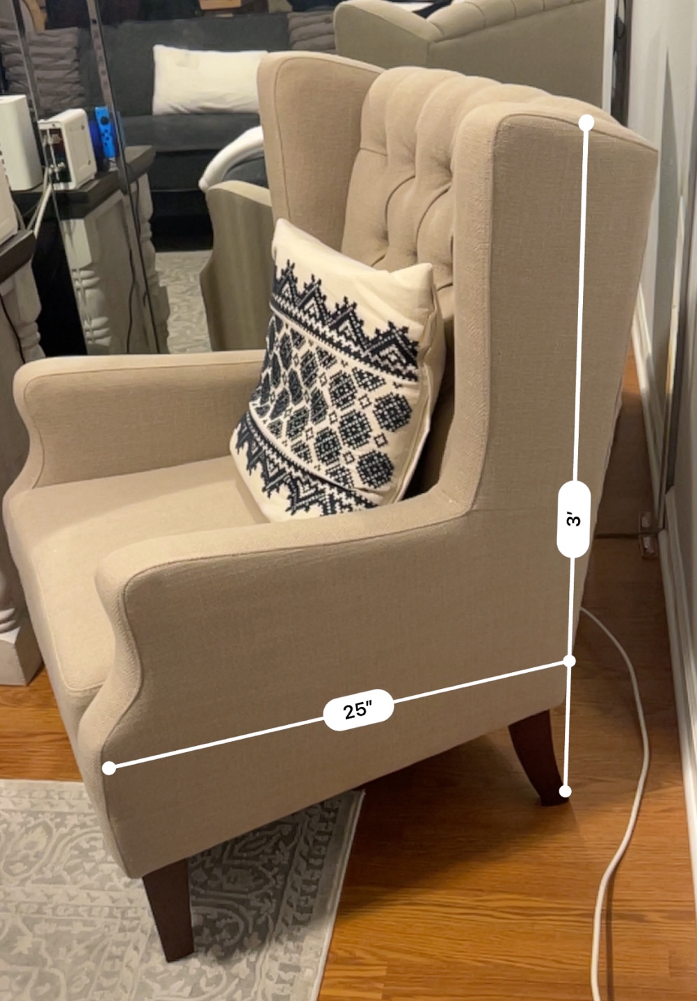 Beige Wingback Accent Chair Overstock - OBO - photo 4