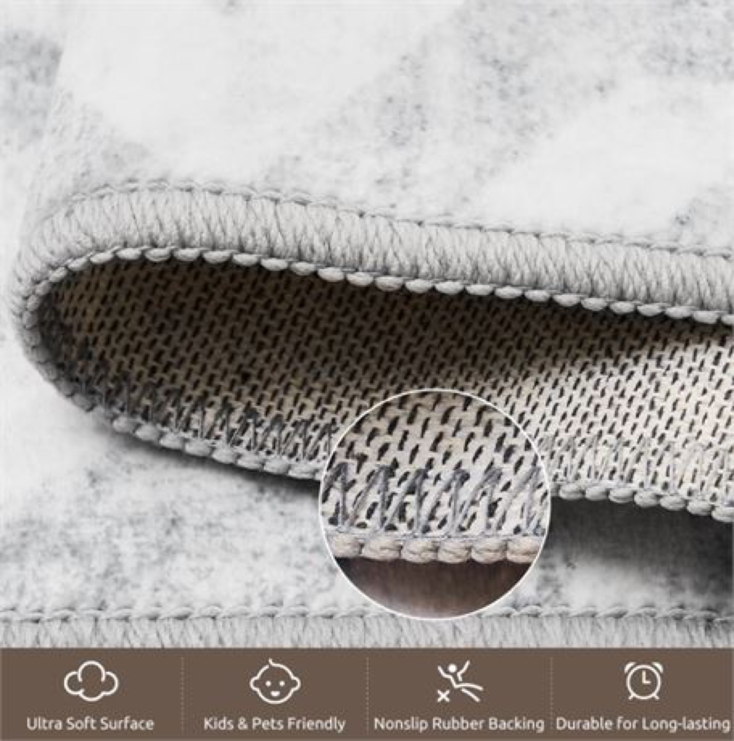 Grey and White Geometric Area Rug - 8x10 ft - photo 4