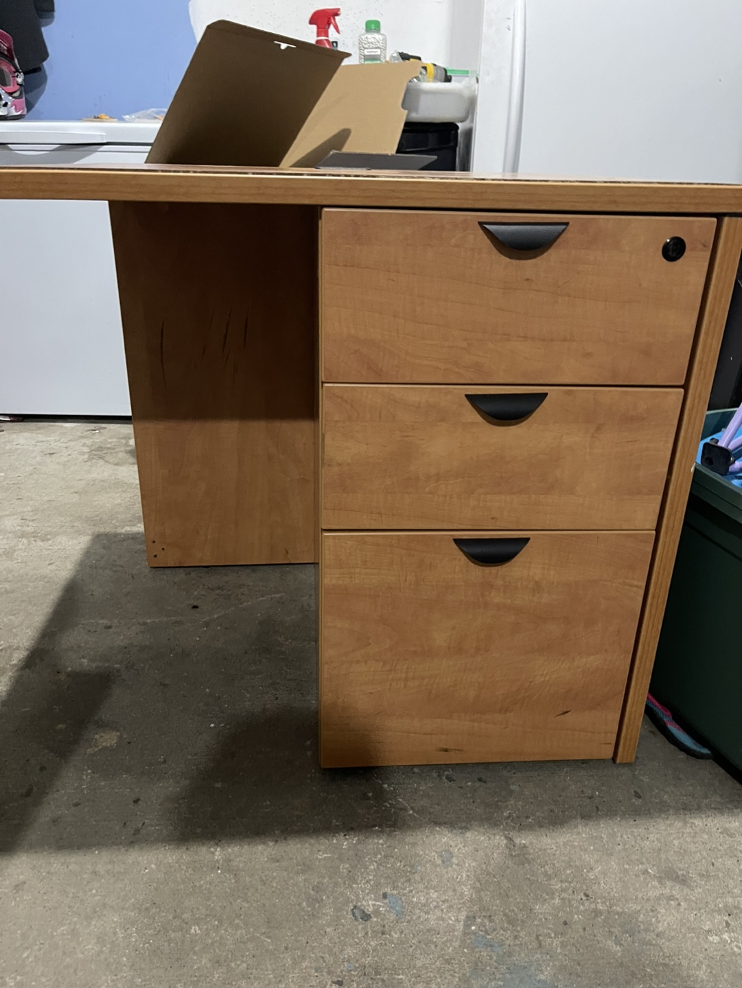 Used Office Desk with Filing Cabinet