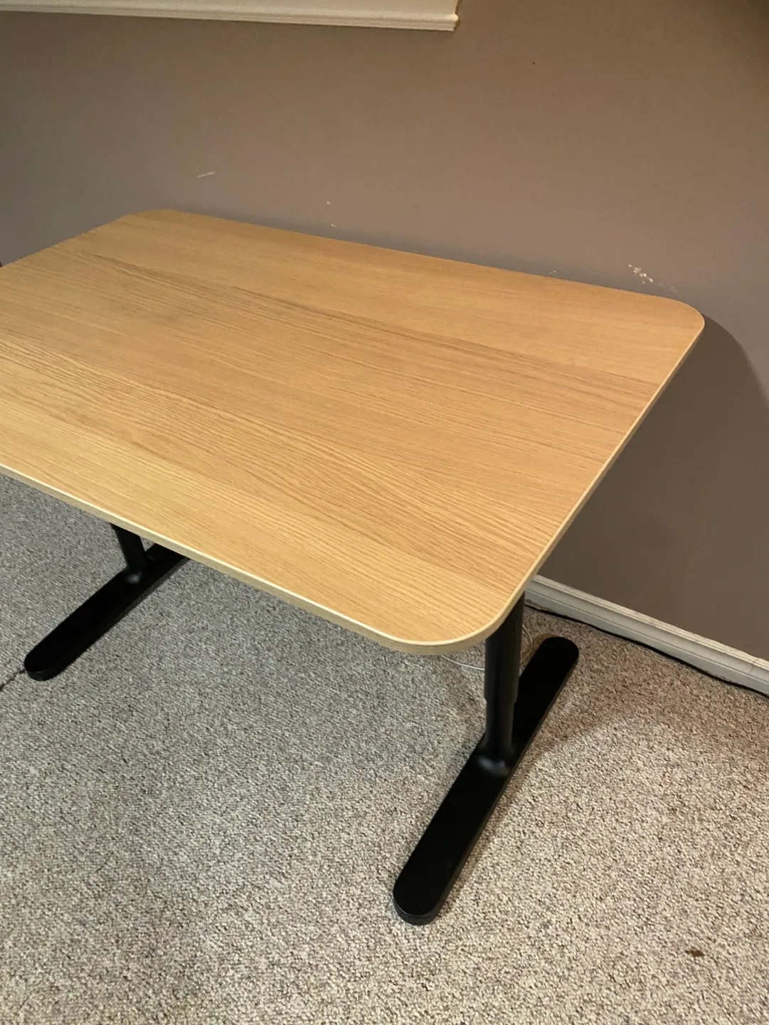 wooden style adjustable ikea desk (delivery available) image indicator(3)