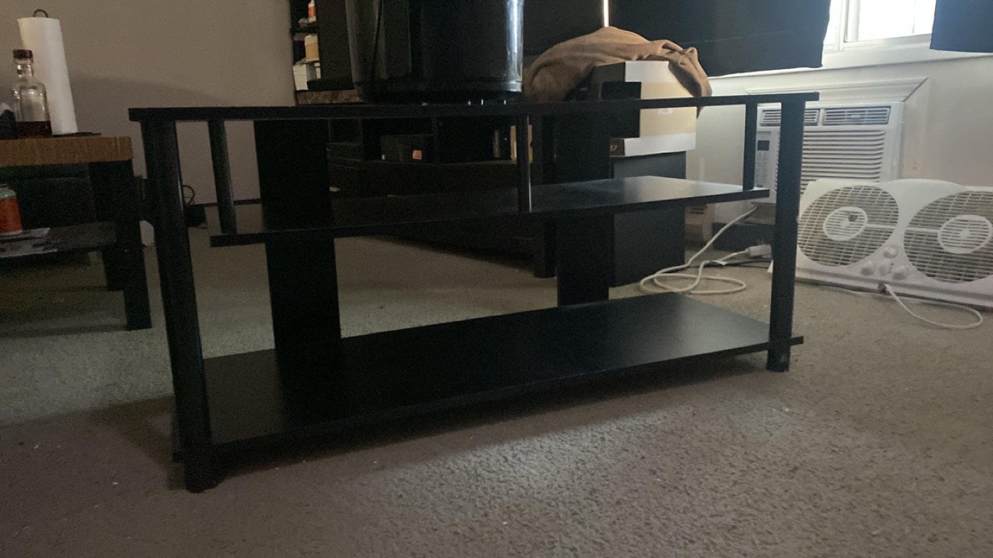 Black TV Stand with Shelves - photo 3