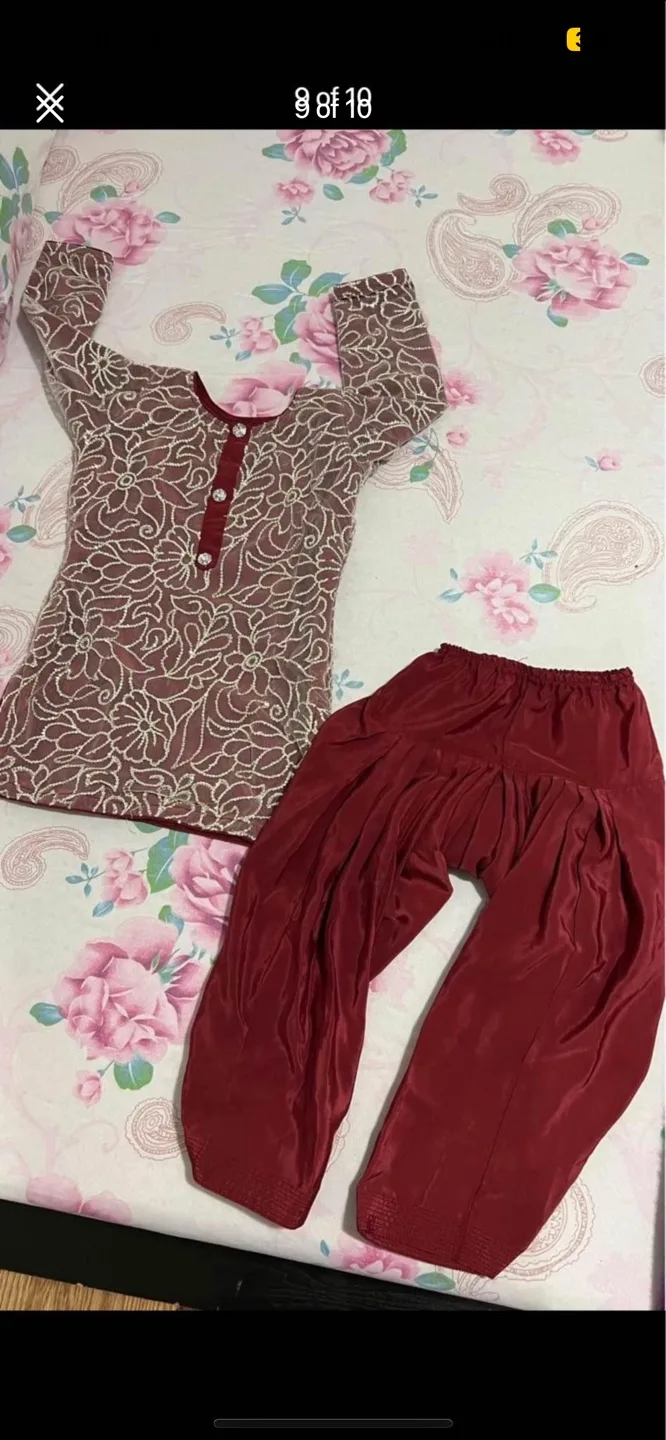 Girls' Indian Clothing Set - Various Styles & Colours thumbnail