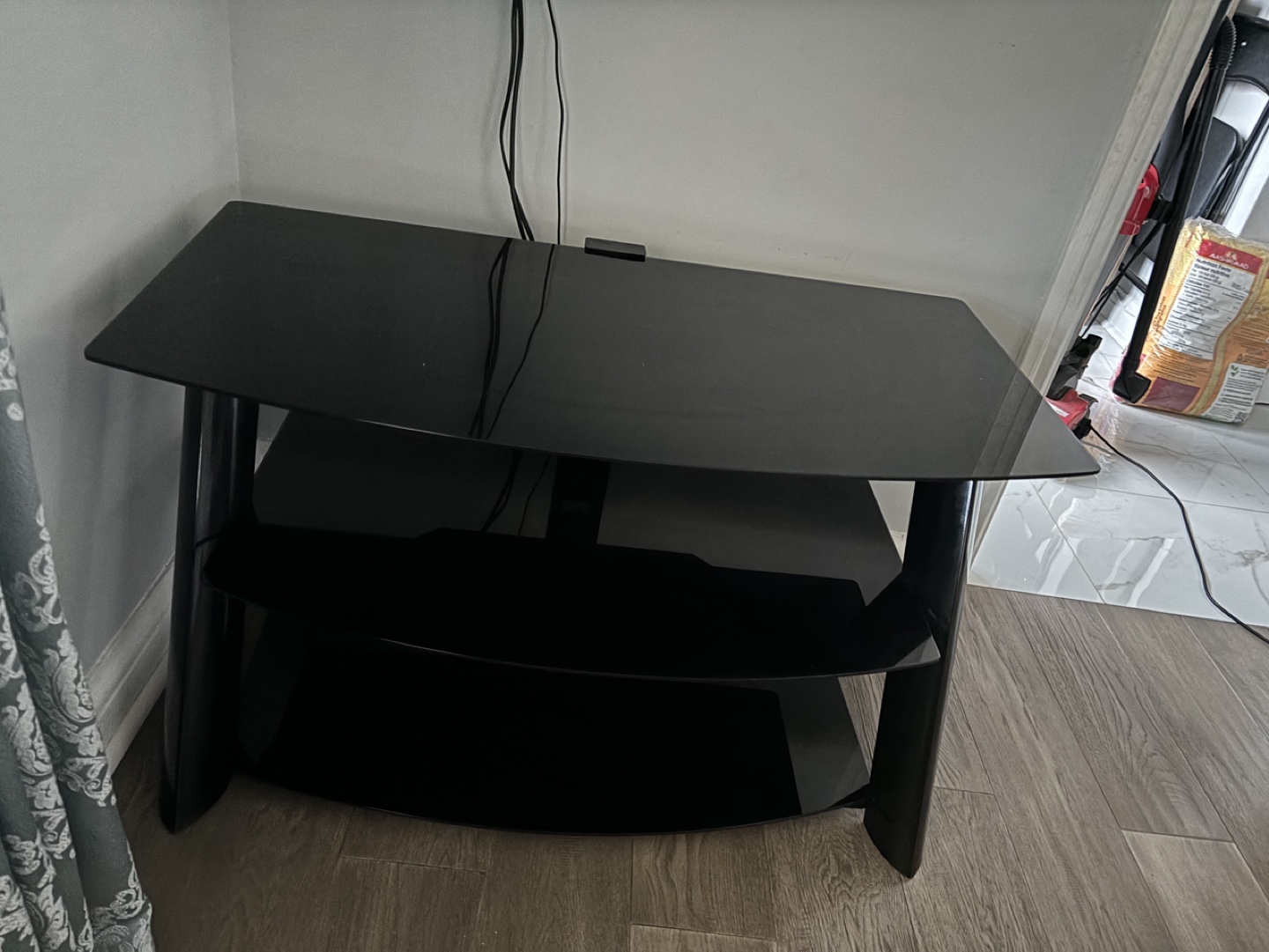 Black Glass TV Stand - photo 3