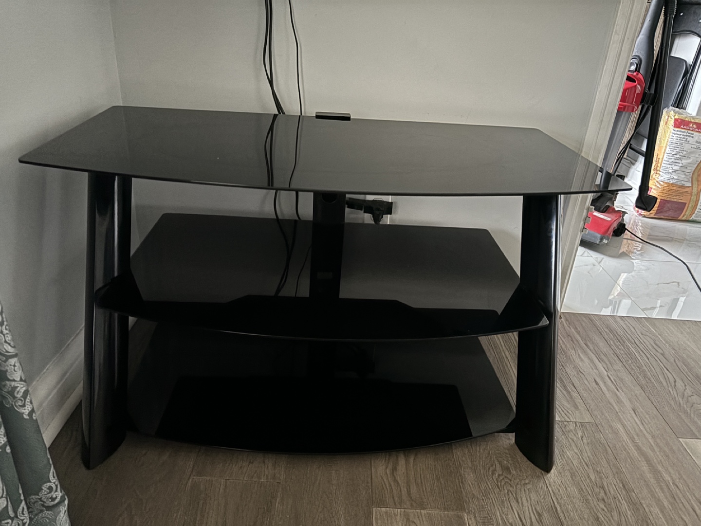 Black Glass TV Stand - photo 4