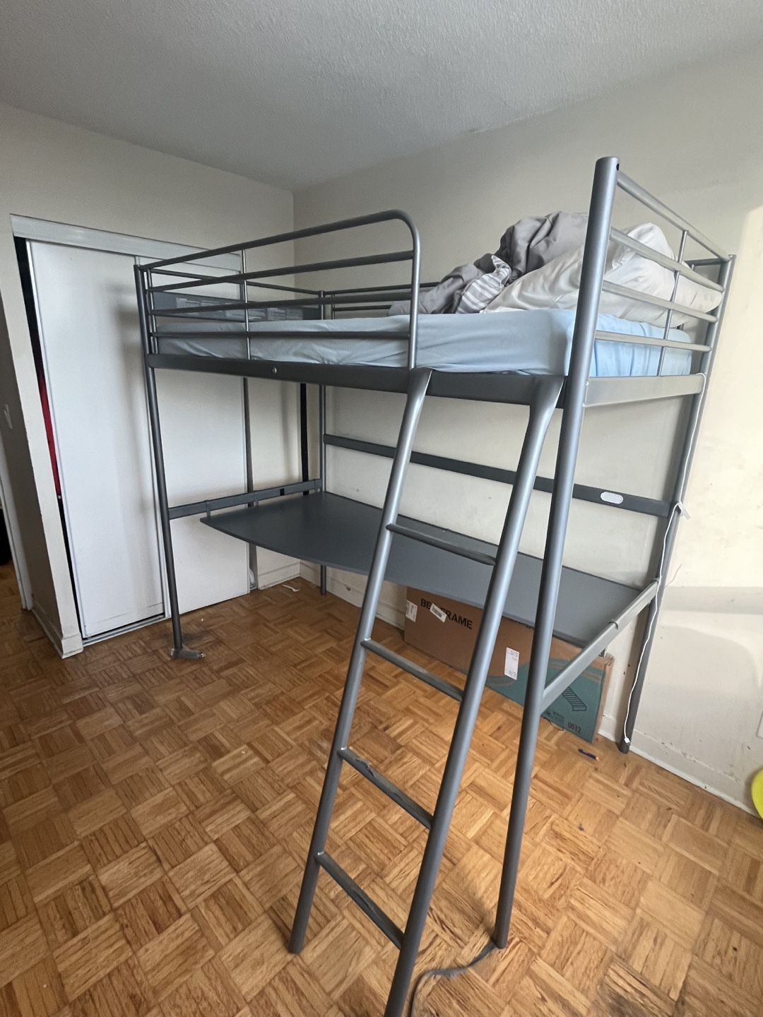 Metal Loft Bed with Desk