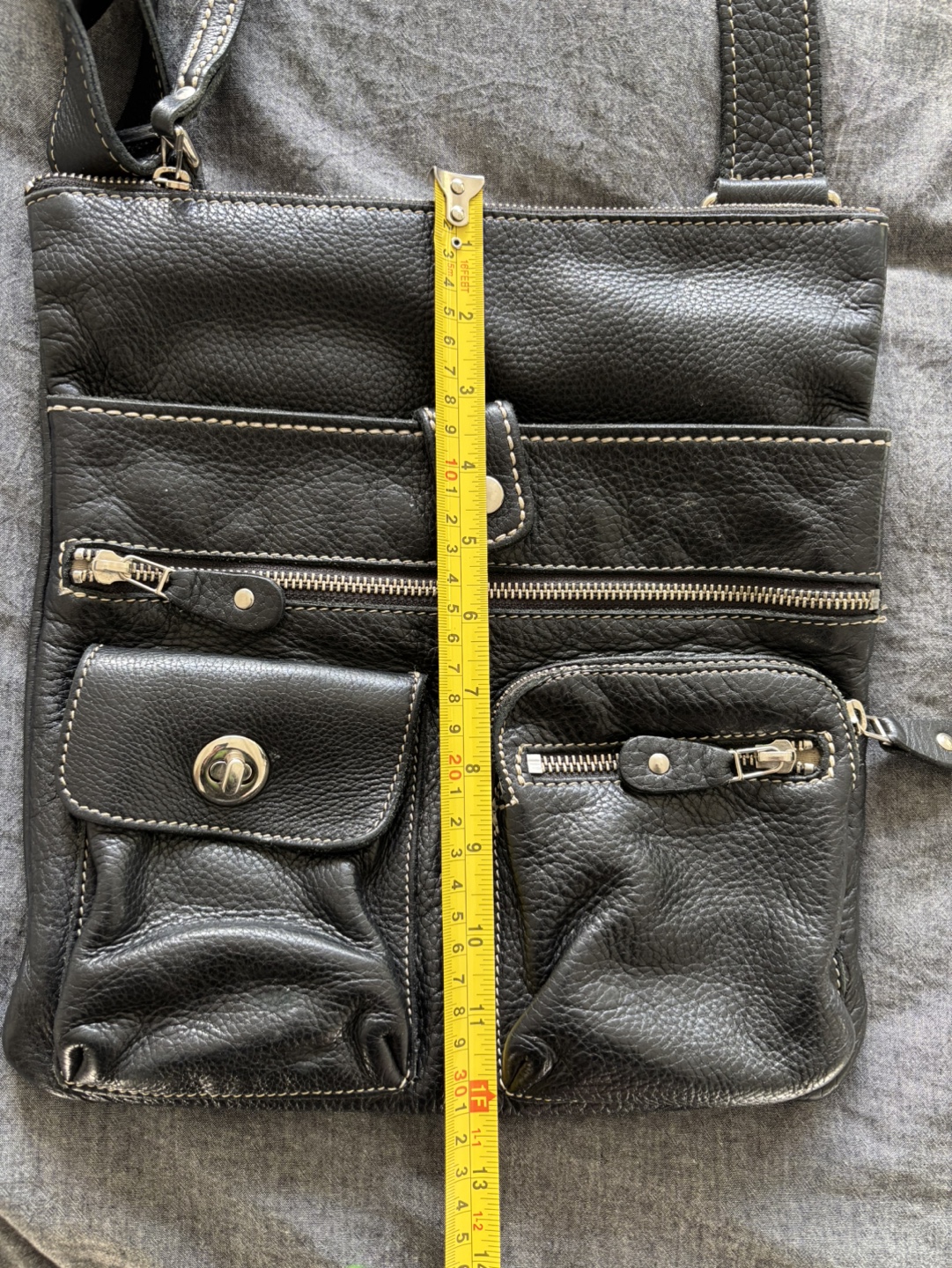 Roots Black Leather Crossbody Bag - photo 4