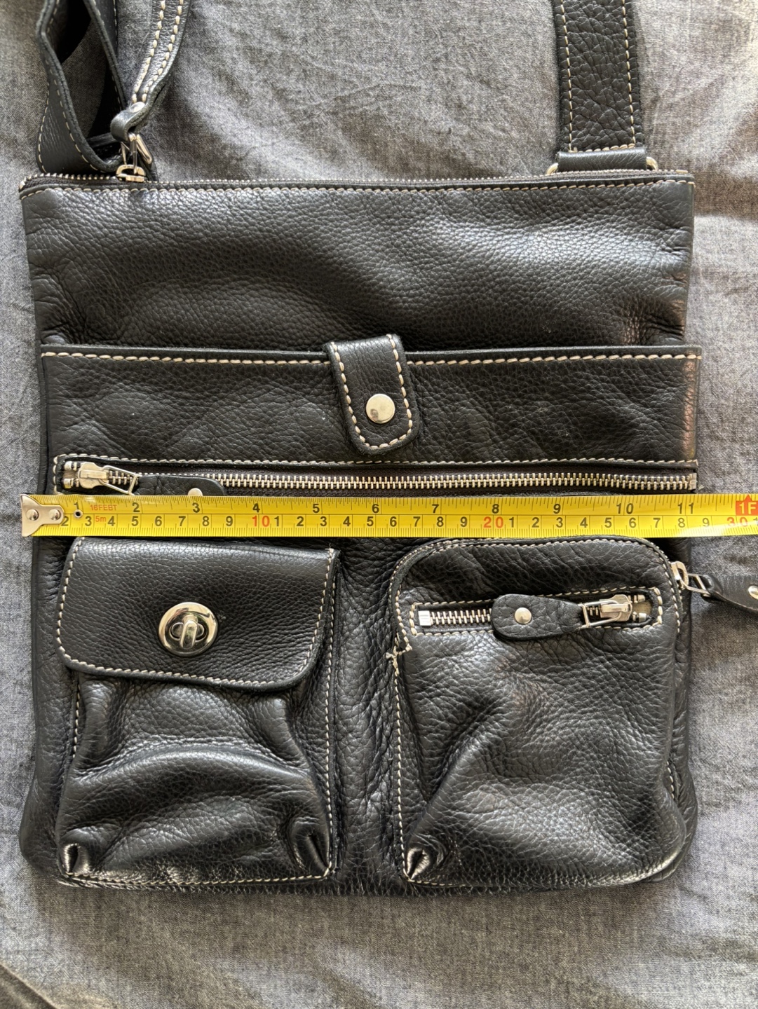 Roots Black Leather Crossbody Bag - photo 3