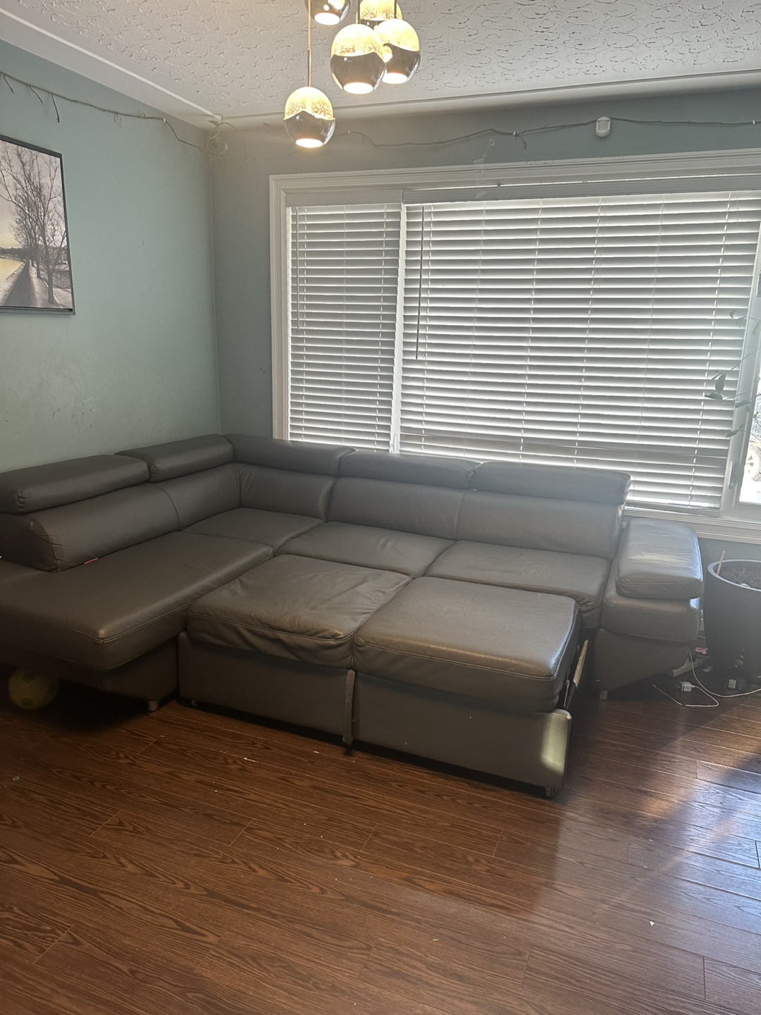 Grey L-Shaped Sectional Sofa - photo 2