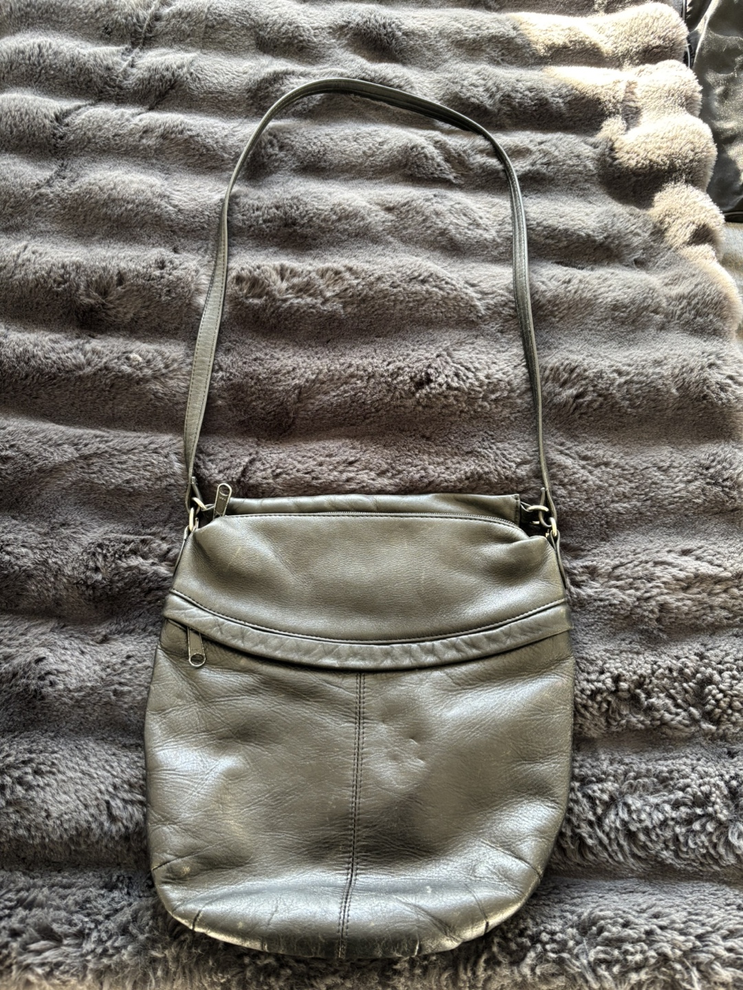 Black Leather Crossbody Bag